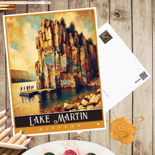 Lake Martin, Alabama | Vintage Painting Postcard (Creator Uploaded)