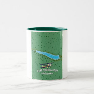 Lake McConaughy Nebraska travel poster Two-Tone Coffee Mug