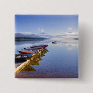 Lake McDonald, Glacier National Park, Montana, 15 Cm Square Badge