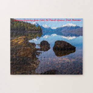 Lake McDonald Glacier Park. Christmas Greetings Jigsaw Puzzle