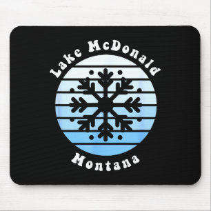 Lake mcdonald montana snowflake christmas winter mouse pad