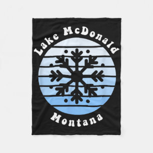 Lake Mcdonald Montana Snowflake Christmas Winter S Fleece Blanket
