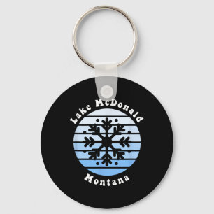 Lake Mcdonald Montana Snowflake Christmas Winter S Key Ring