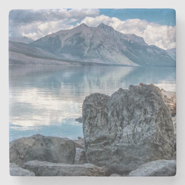 Lake McDonald Stone Coaster (Front)