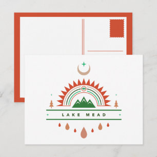 lake mead arizona rainbow moon postcard