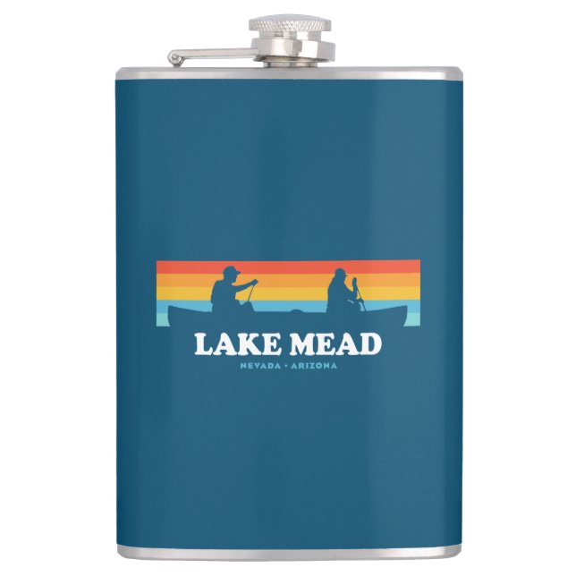 Lake Mead Nevada Arizona Canoe Hip Flask (Front)