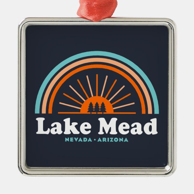 Lake Mead Nevada Arizona Rainbow Metal Ornament (Front)