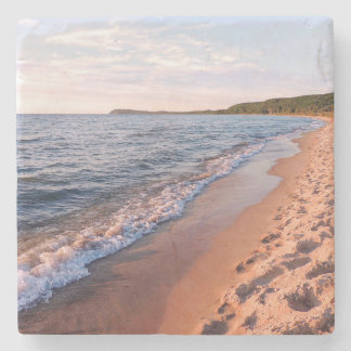 Lake Michigan and Good Harbor Stone Coaster