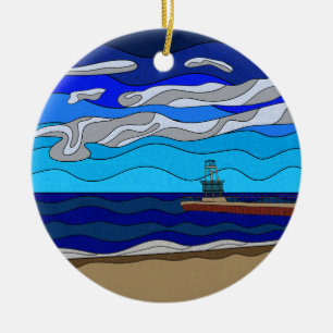 Lake Michigan - Ceramic Ornament (circle)