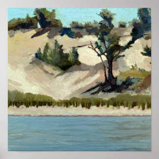 Lake Michigan Dune With Trees And Beach Grass Poster