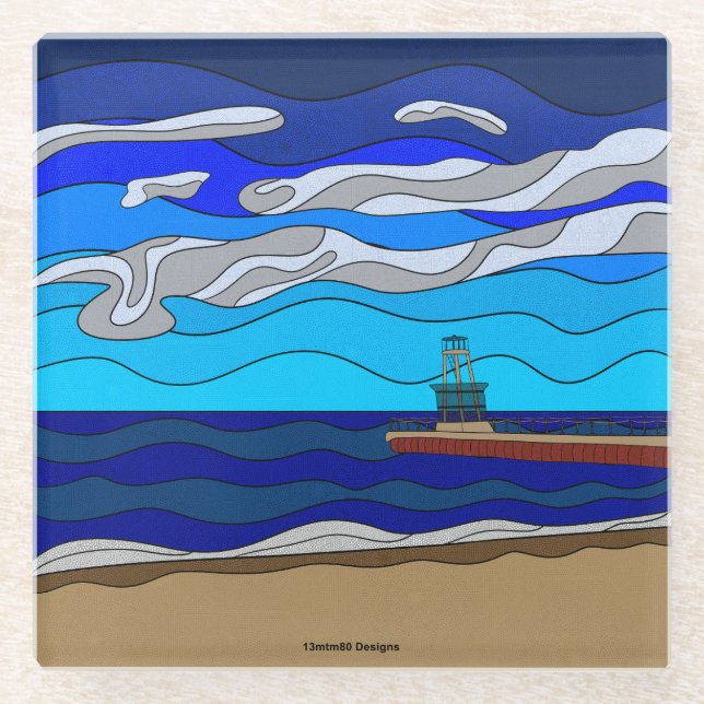 Lake Michigan - Glass Coaster (Front)