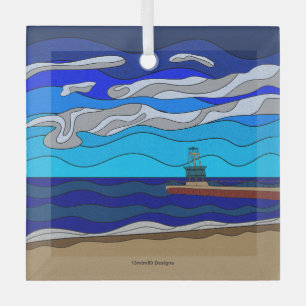 Lake Michigan - Glass Ornament (square)