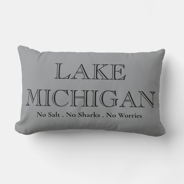 Lake Michigan Great Lake State Lumbar Cushion (Front)