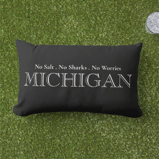 Lake Michigan Great Lake State Lumbar Cushion (Grass)