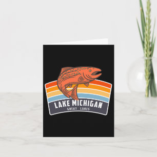 Lake Michigan Great Lakes Salmon Fishing Card