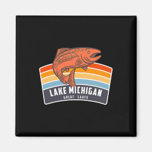 Lake Michigan Great Lakes Salmon Fishing  Magnet