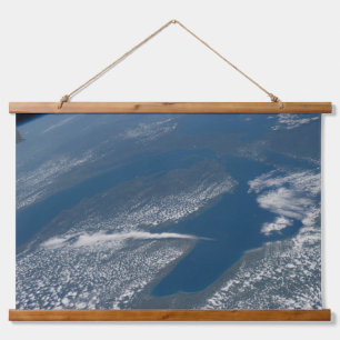 Lake Michigan, Lake Huron And State Of Michigan. Hanging Tapestry