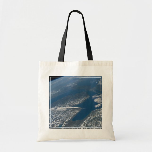 Lake Michigan, Lake Huron And State Of Michigan. Tote Bag (Front)
