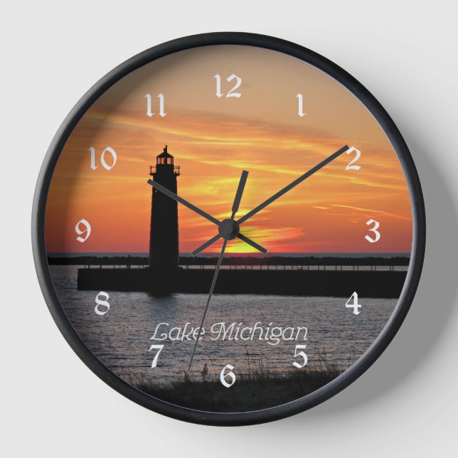 Lake Michigan Lighthouse Clock (Front)