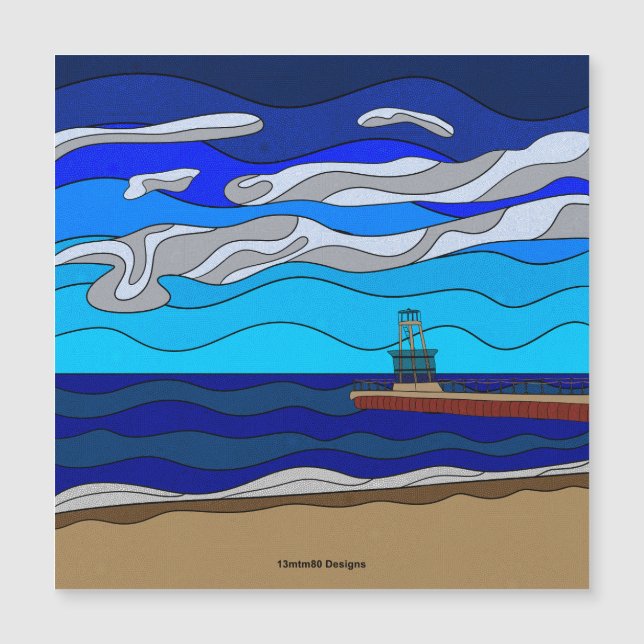Lake Michigan - Magnet (5.25" square) (Front)