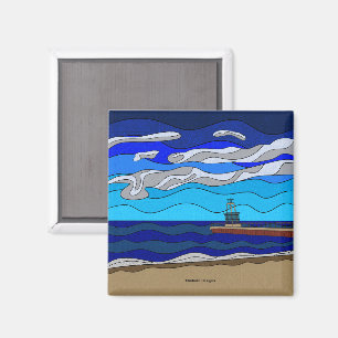 Lake Michigan - Magnet (square)