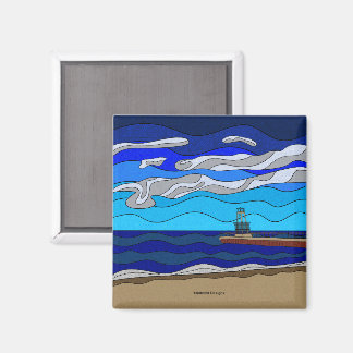 Lake Michigan - Magnet (square)