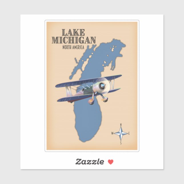 Lake Michigan North America map (Sheet)