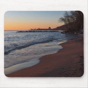 lake michigan north shore milwaukee at daybreak mouse pad