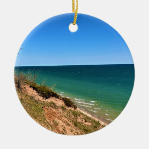 Lake Michigan, Port Washington, WI Ceramic Ornament