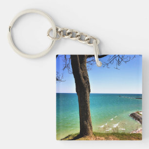 Lake Michigan, Port Washington, WI Key Ring