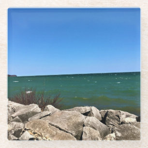 Lake Michigan, Port Washington, Wisconsin Glass Coaster