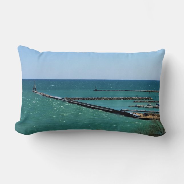 Lake Michigan, Port Washington, Wisconsin Lumbar Cushion (Front)