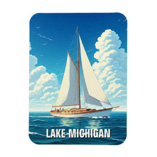 Lake Michigan Sailboat Magnet
