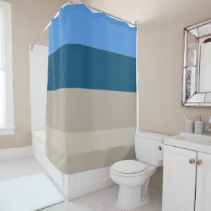 Lake Michigan Sand and Surf Stripes Shower Curtain