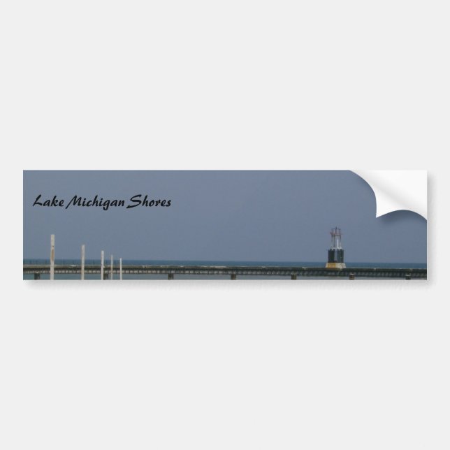 Lake Michigan Shores Beacon Light Bumper Sticker (Front)