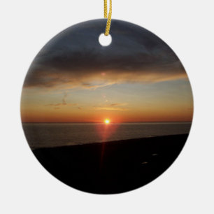 Lake Michigan Sunset Ceramic Ornament