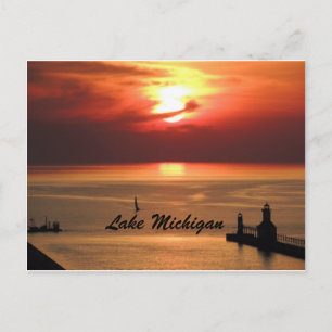 Lake Michigan Sunset Postcard