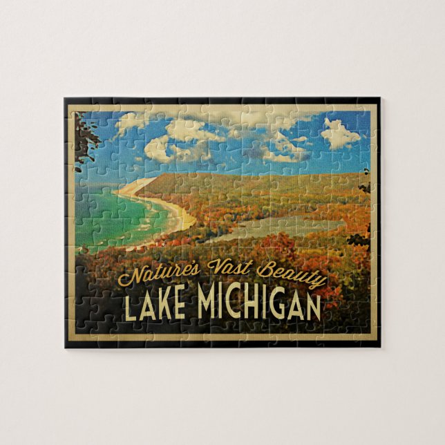 Lake Michigan Vintage Jigsaw Puzzle (Horizontal)