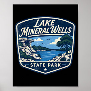Lake mineral wells state park outdoor nature poster
