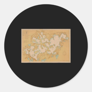 Lake Minnetonka Map T Shirt Classic Round Sticker