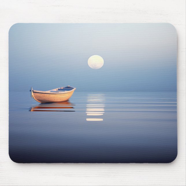 Lake Mist Moon Light Tranquil Peaceful  Mouse Pad (Front)