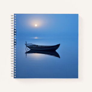 Lake Mist Moon Light Tranquil Peaceful Notebook