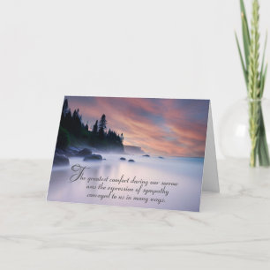 Lake Mist Sympathy Thank You From Family Card