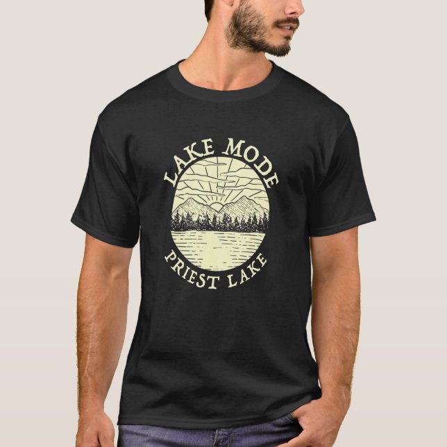 Lake Mode Priest Lake Camping Camper Family Hiking T-Shirt (Front)
