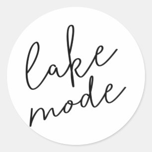 Lake Mode Women Camping Summer Vacation Classic Round Sticker