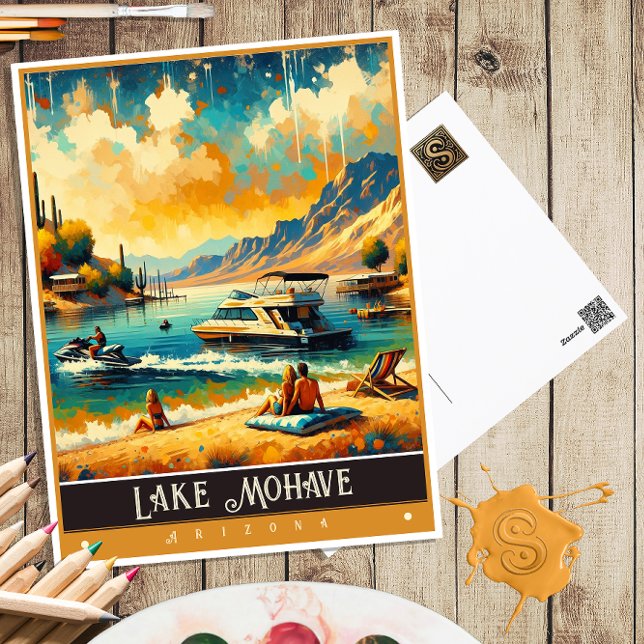 Lake Mohave, Arizona | Vintage Painting Postcard (Creator Uploaded)