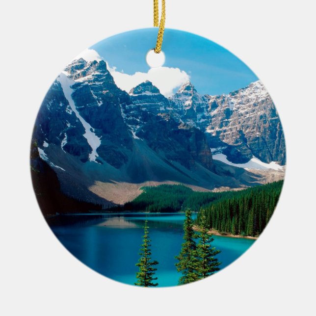 Lake Moraine Park Canada Ceramic Tree Decoration (Front)