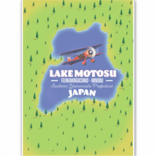 Lake Motosu Japanese Travel map.