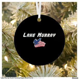 Lake Murray South Carolina Eagle Metal Circle Tree Decoration