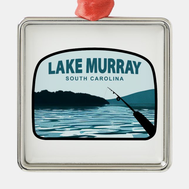 Lake Murray South Carolina Fishing Rod Metal Ornament (Front)